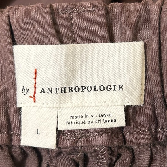 Anthropologie Zippered Skort Dark Brown Preppy Cotton Mini Skirt With Shorts L - Picture 7 of 10